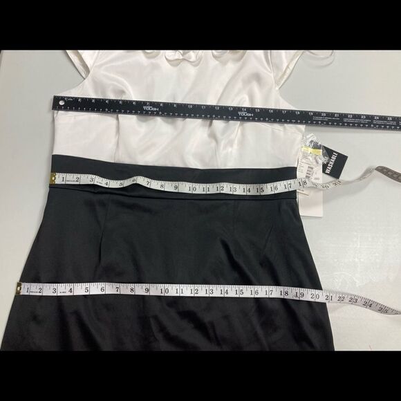 STUDIO ONE women’s dress, Size 16, white & black with white rosettes SEE DESCRIP - Picture 4 of 12